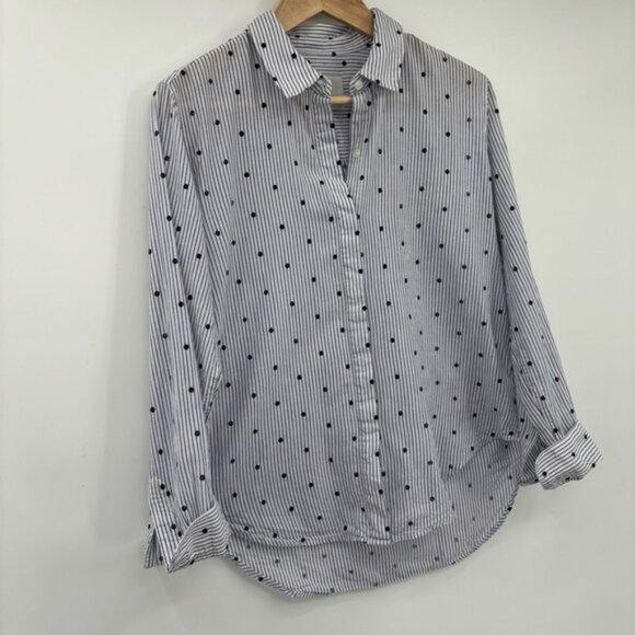 Rails Taylor Flocked Polka Dot Button Down Shirt Size M - Picture 5 of 11